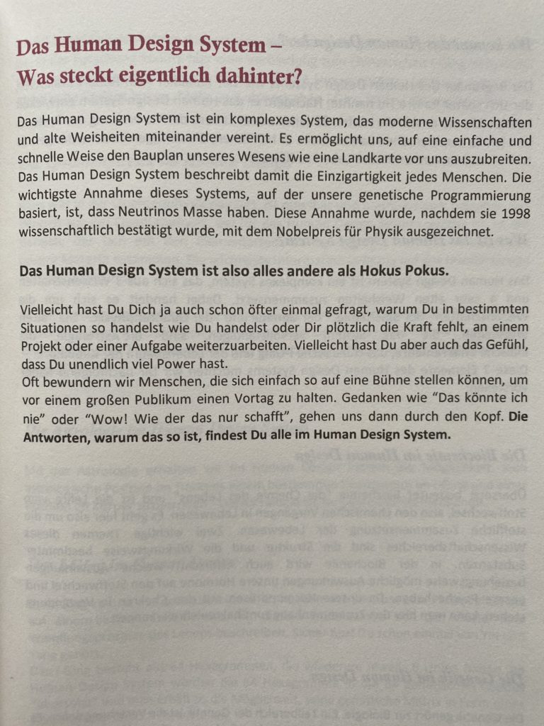 Textseite - Human Design Journal